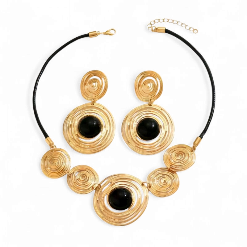 CÉLINE - set náhrdelník + náušnice, zlatá