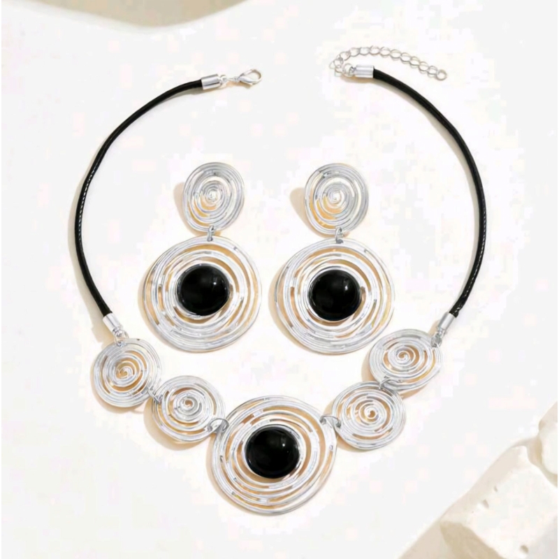 CÉLINE - set náhrdelník + náušnice, stříbrná