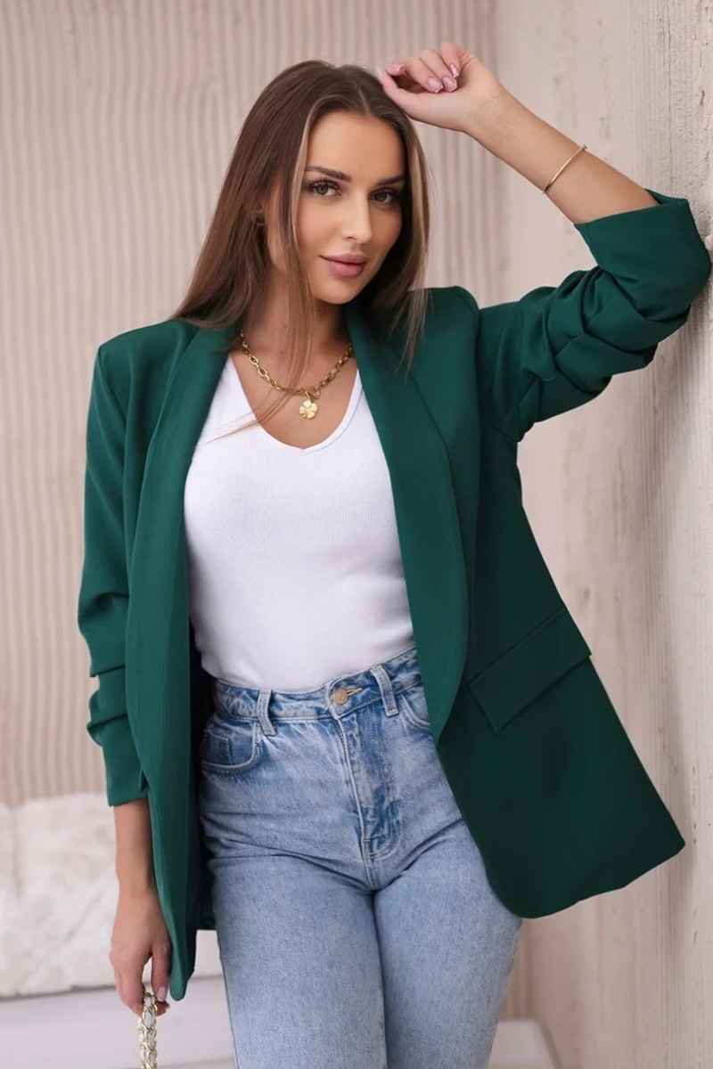 ESTELA - dámské sako - smaragdová, sedne od S do L