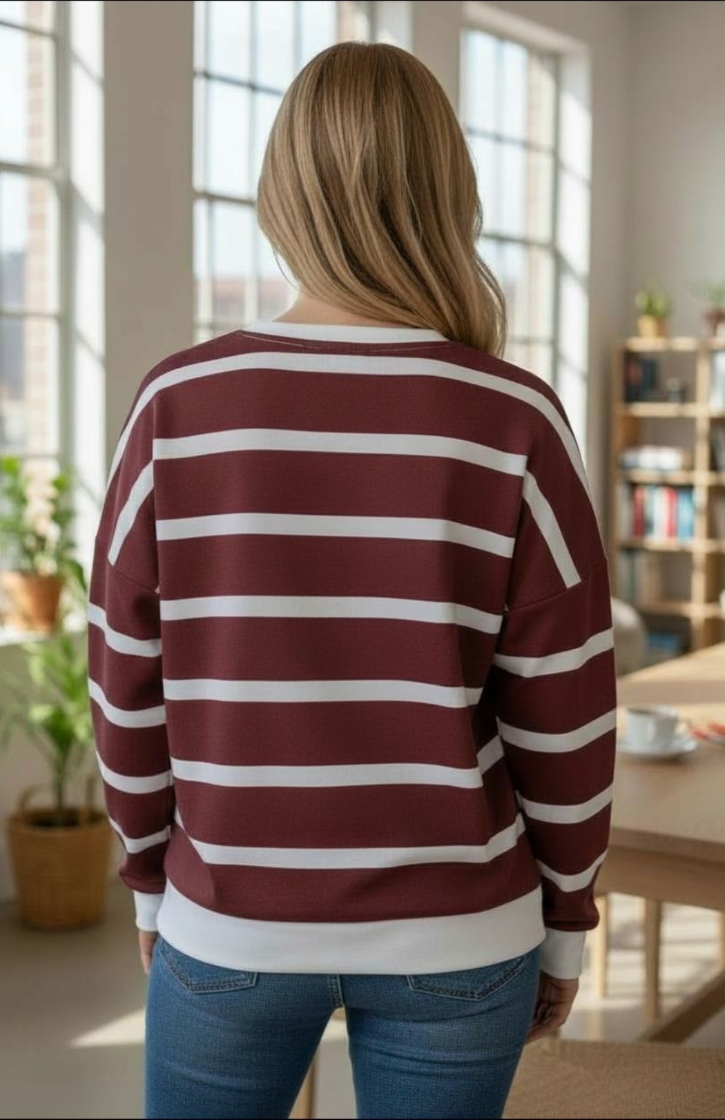 SWEETY - mikina s potiskem, burgundy - velikost sedne od M do XL