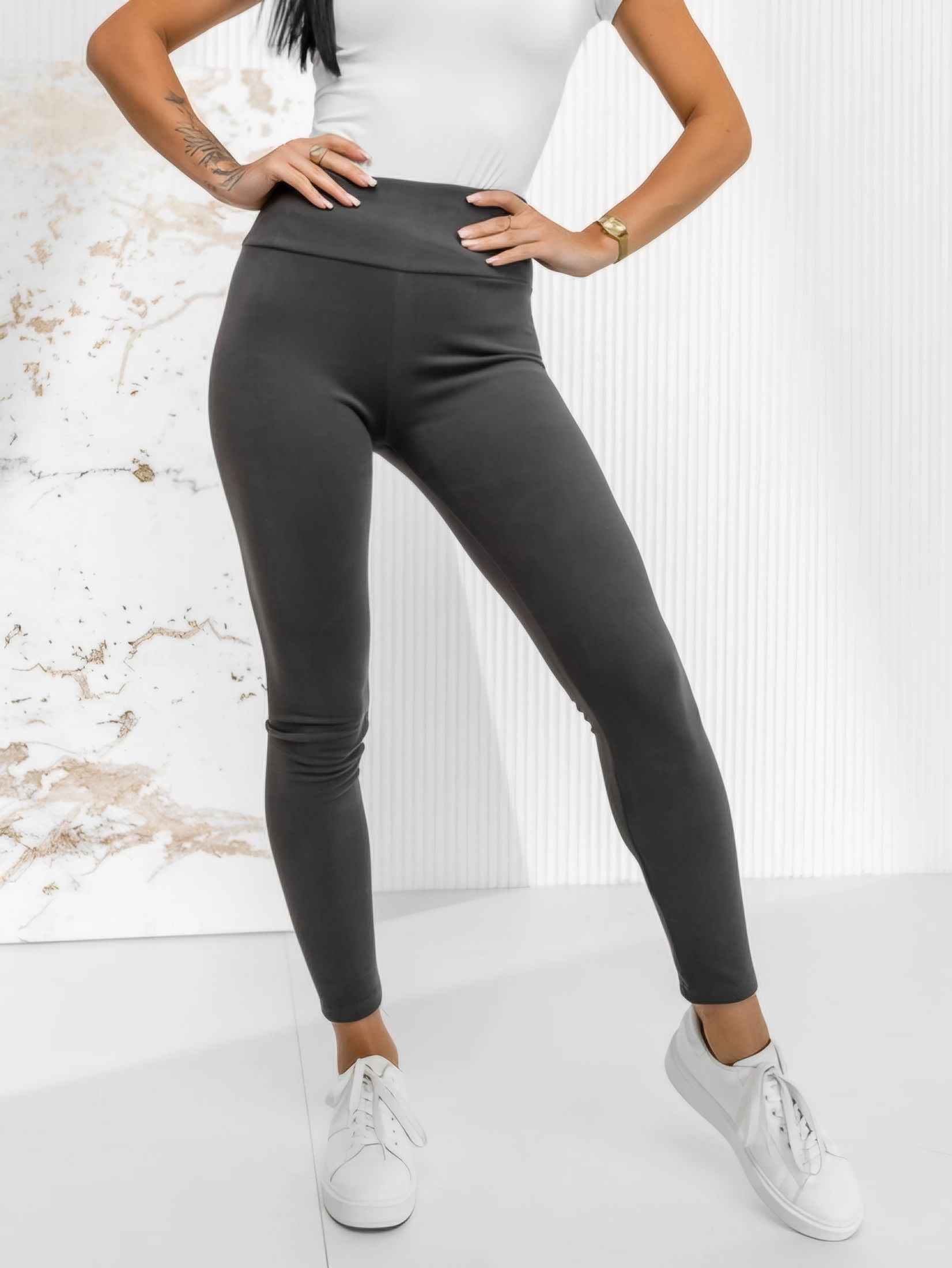 Bibi - bambusové středně zateplené legíny - šedá, velikosti od S do 2XL