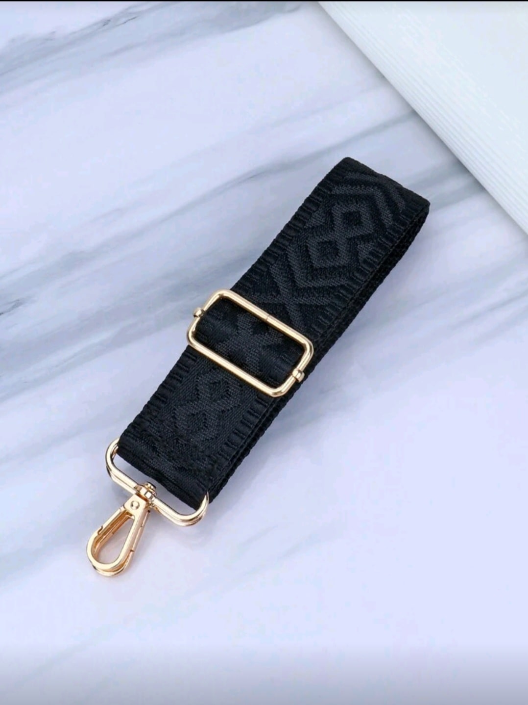 Popruh na kabelku/ledvinu ELEGANT BLACK
