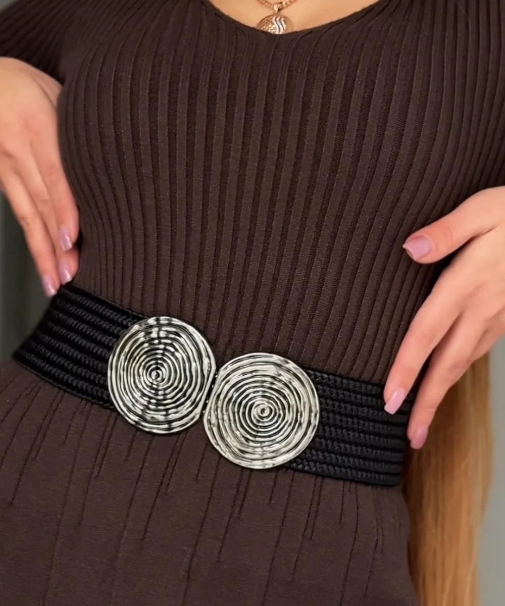 SPIRIA - elastický pásek, černá, velikost 75-115 cm