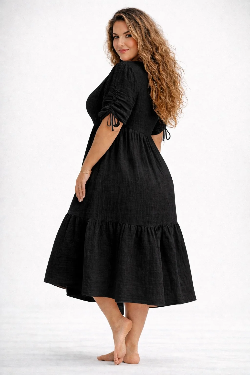 LIANA - PLUS SIZE mušelínové šaty - černá třešeň, sednou do velikosti 50