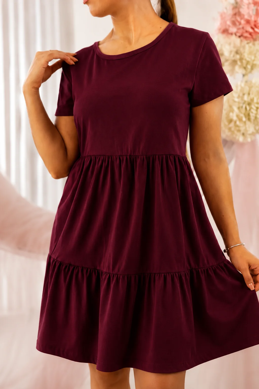 Šaty Julie - burgundy, velikost sedne od S do XL