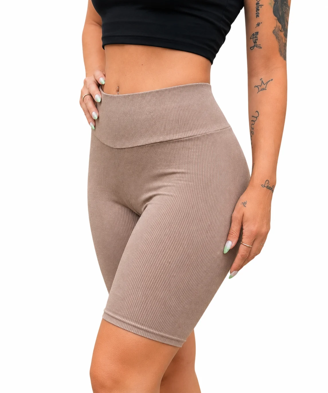 Velvetky ACTIVE - bambusové vroubkované kraťásky - mocca, velikosti od S do XL