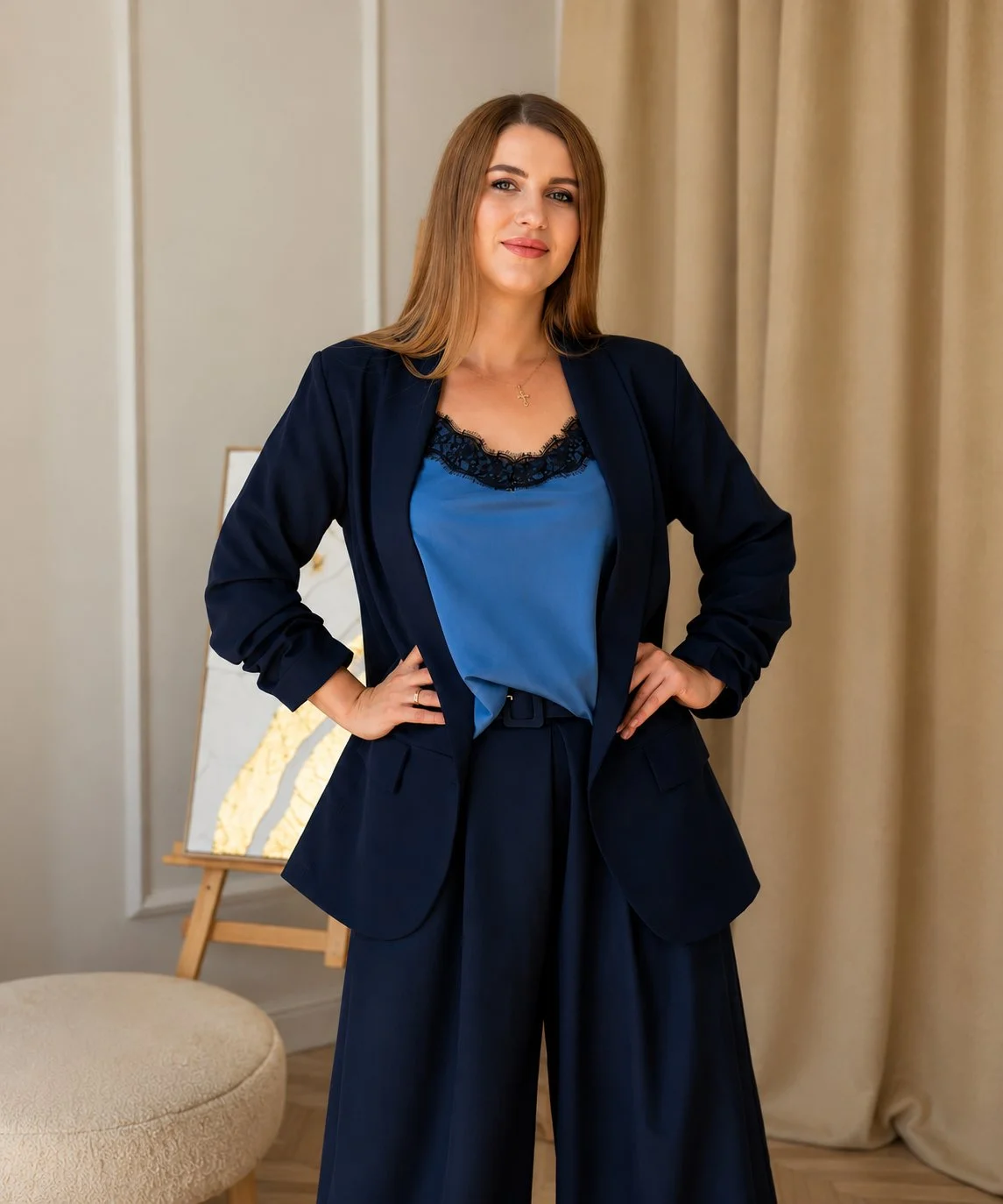 ESTELA - dámské sako - tmavě modrá, sedne od S do L