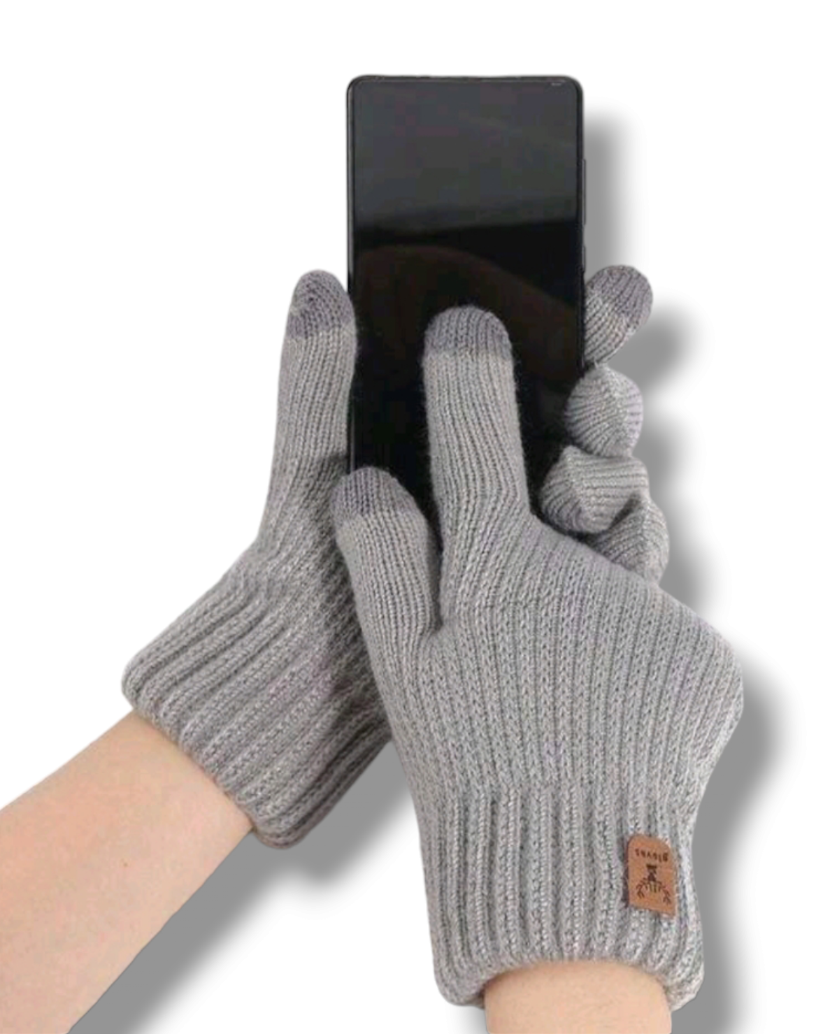 UNISEX zateplené prstové rukavice hladké - šedé