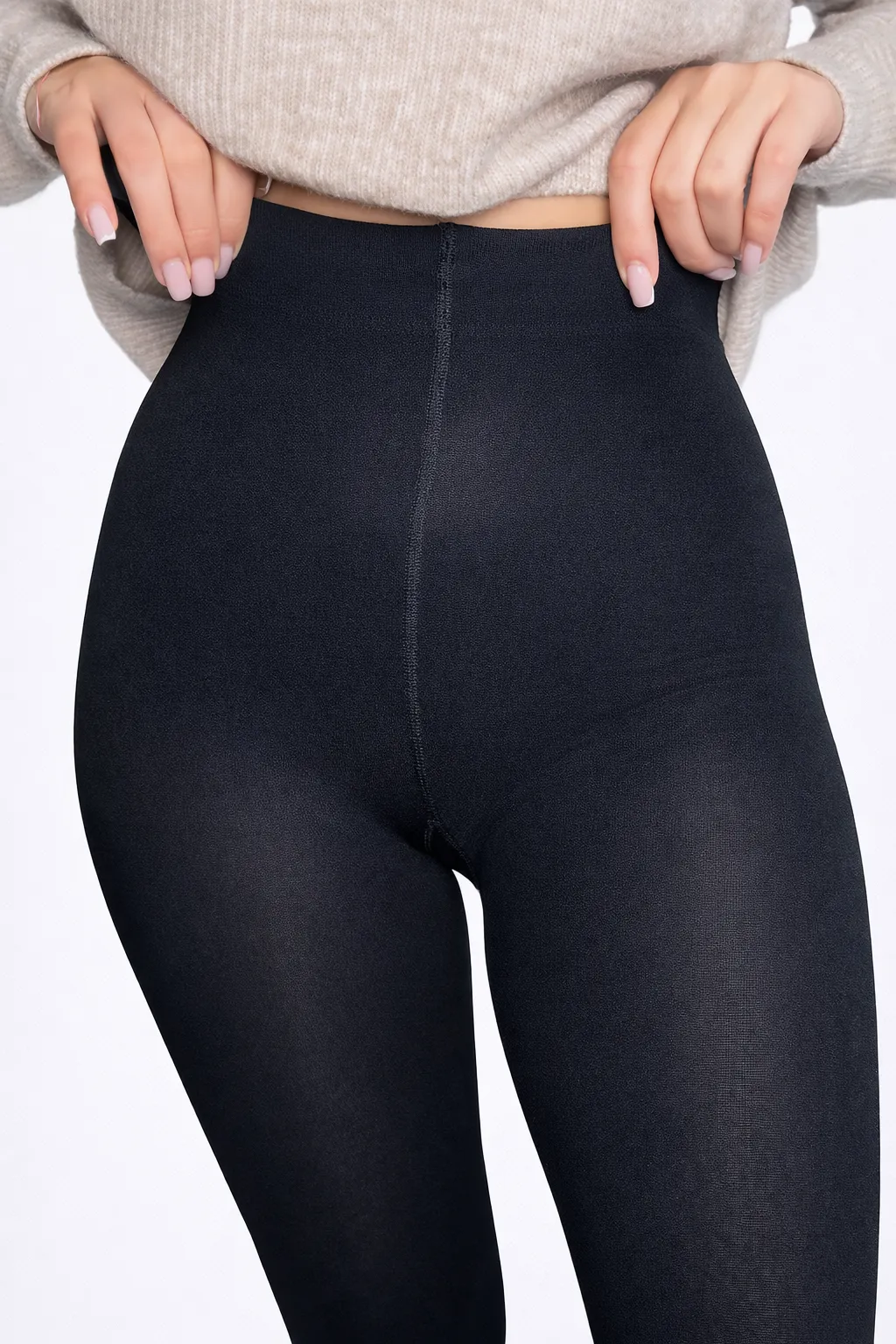 Laura - dámské černé TERMO punčocháče, velikost 2XL/3XL