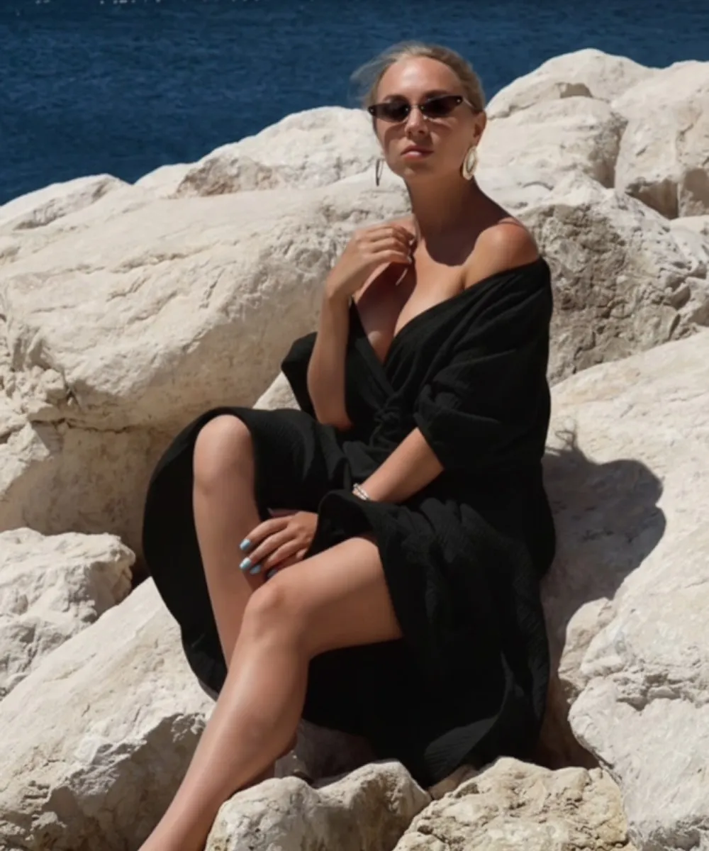 JESSICA - dlouhé mušelínové šaty - černá třešeň, sedne od velikosti XS do XL