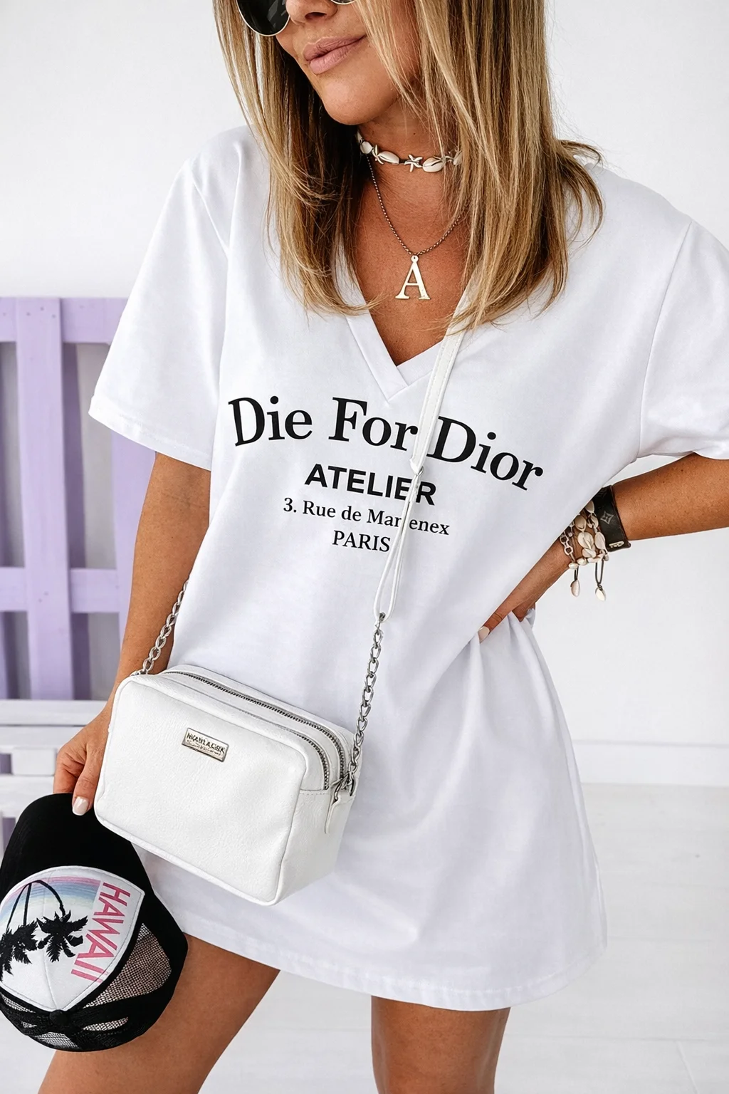 DIE FOR DIOR tričko - bílá, sedne od velikosti S do XXL