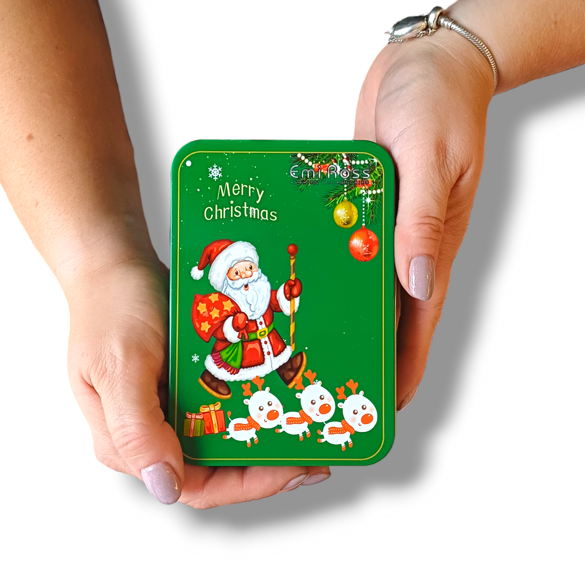 Pánské vánoční ponožky v plechové krabičce - Santa 43-46