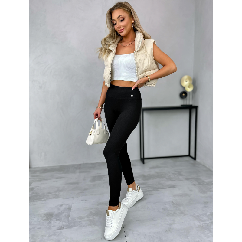 Diana - bambusové zateplené legíny - černé, velikosti od S do 2XL