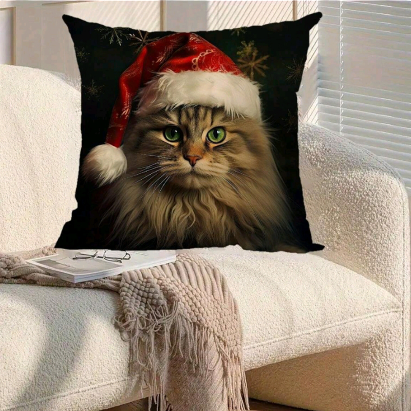 Vánoční povlak na polštář - MERRY MEOW