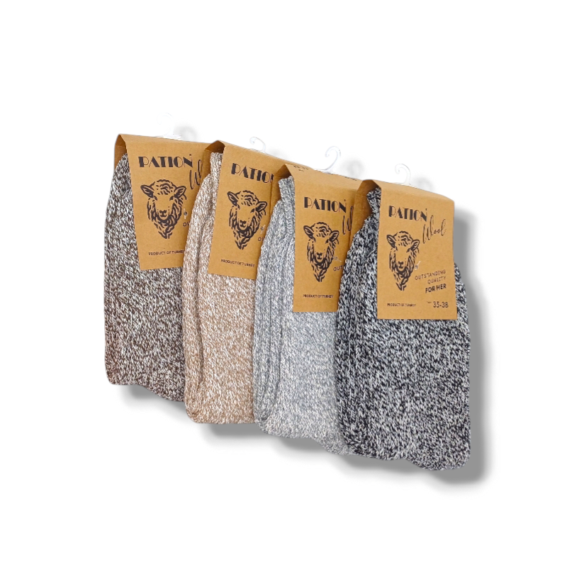 Vlněné ponožky - béžová, velikost 35-38