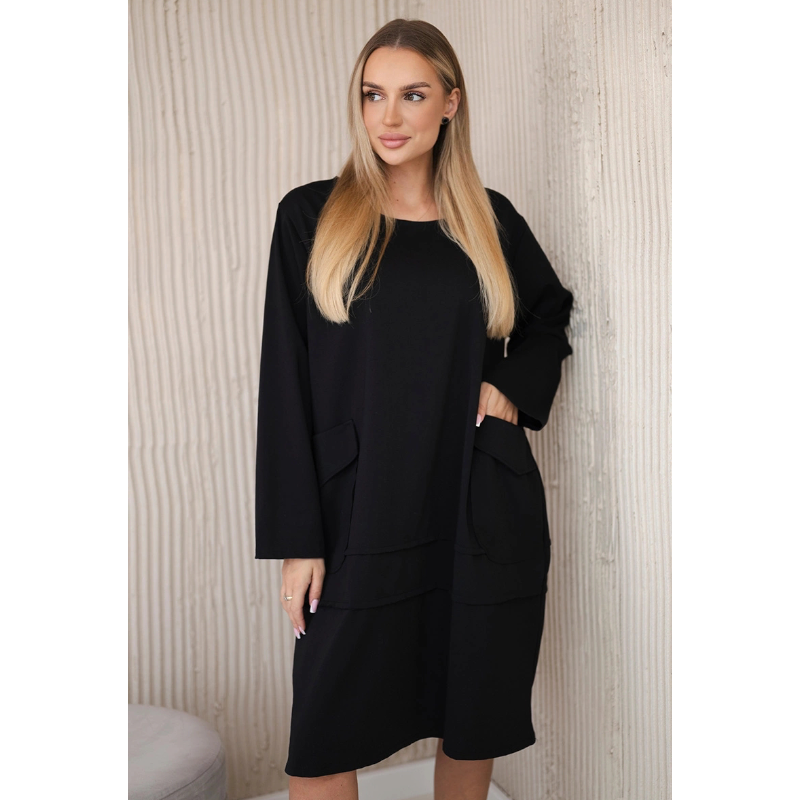 IRIS - PLUS SIZE černé šaty