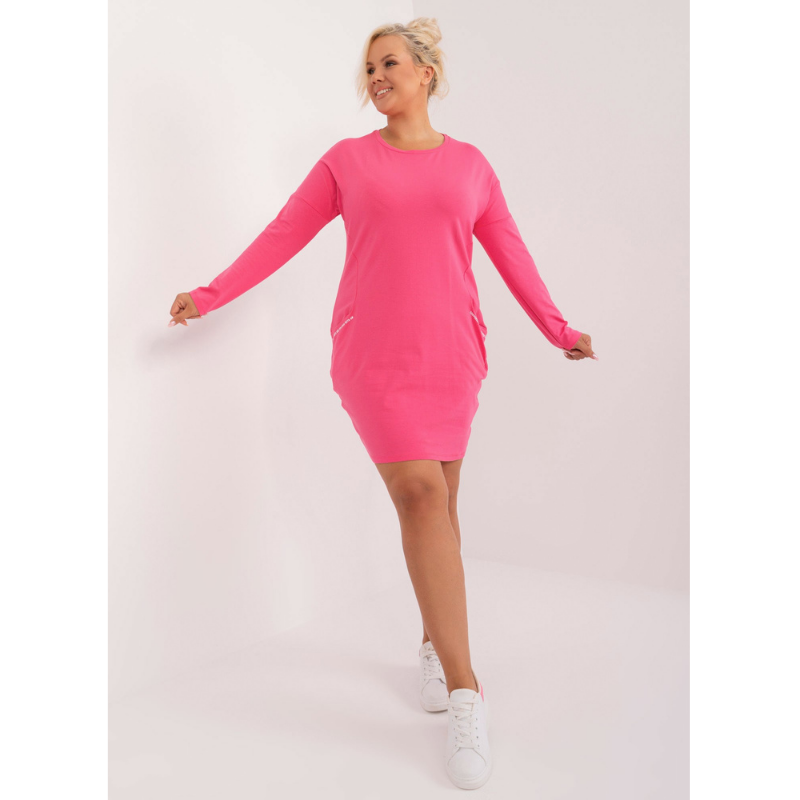 CYNTHIA - PLUS SIZE šaty - růžová, velikost sedne do 46