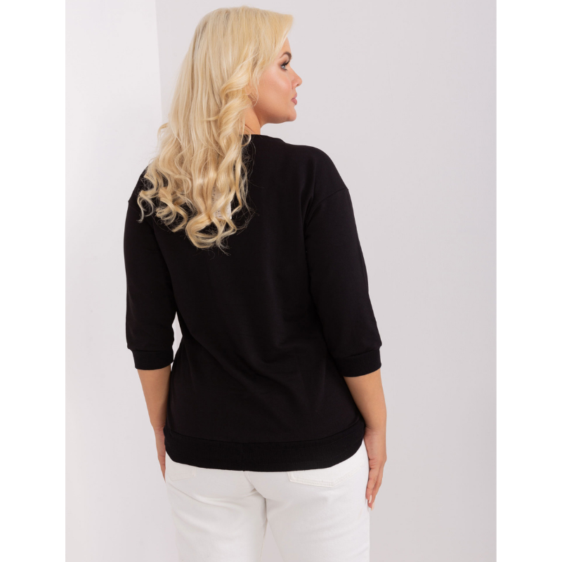 MONA - PLUS SIZE mikinové tričko - černá, velikost sedne do 46