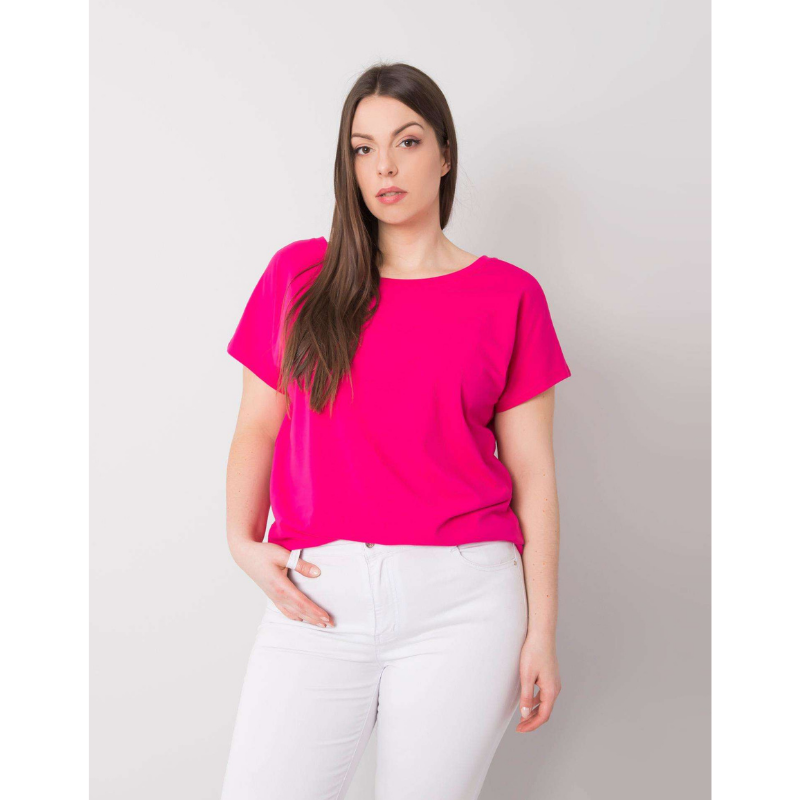 BEVERLY - PLUS SIZE tričko - fuchsiová, velikost 2XL, sedne do 44