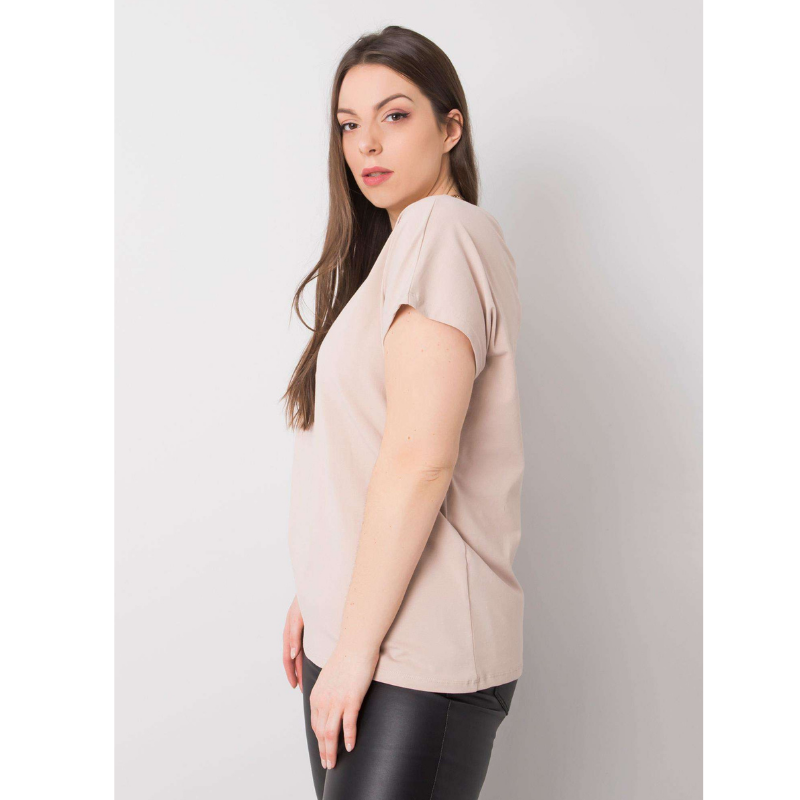 BEVERLY - PLUS SIZE tričko - cappucino, velikost 2XL, sedne do 44