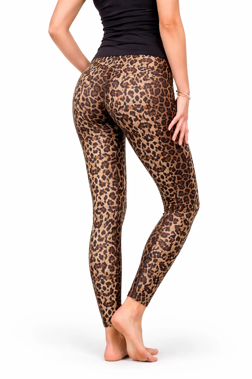 ANGELINA - legíny s leopardím potiskem PUSH UP efekt, velikost S/M