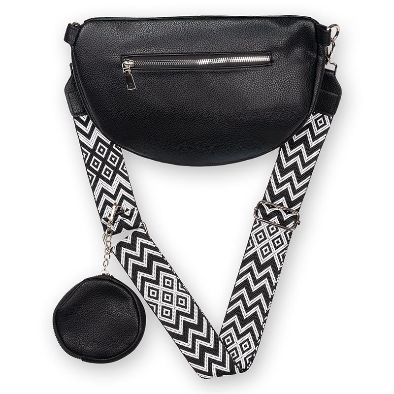 JOLA - černá crossbody ledvinka s kapsičkou