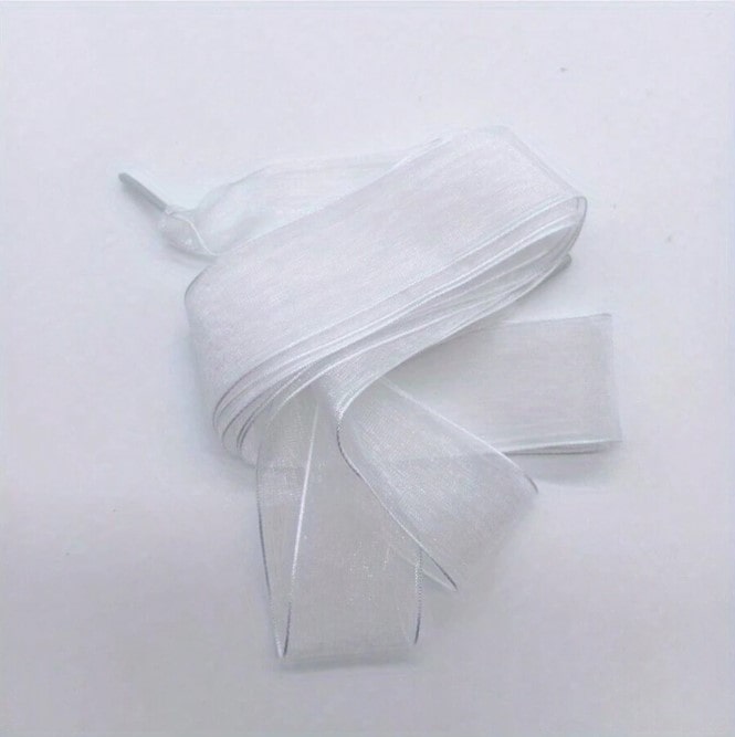 CHIFFON LACES – bílé šifonové tkaničky do bot - 120 cm