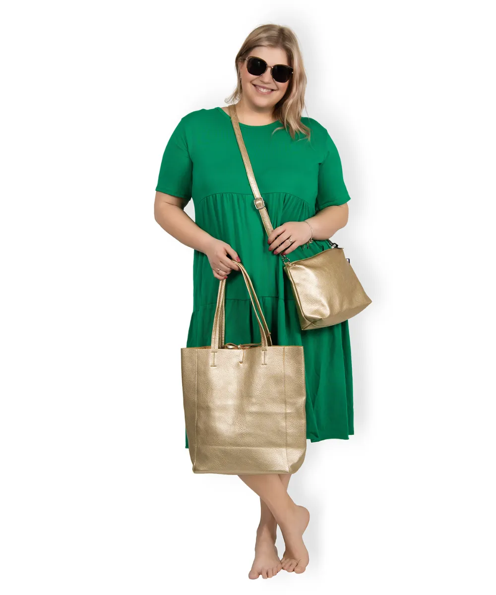 BRIANNA - PLUS SIZE šaty - zelená, sedne do velikosti 50
