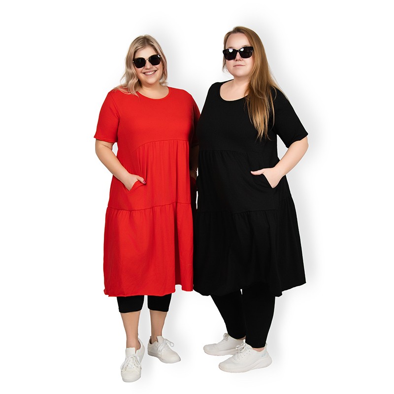 BRIANNA - PLUS SIZE šaty - černá, sedne do velikosti 50