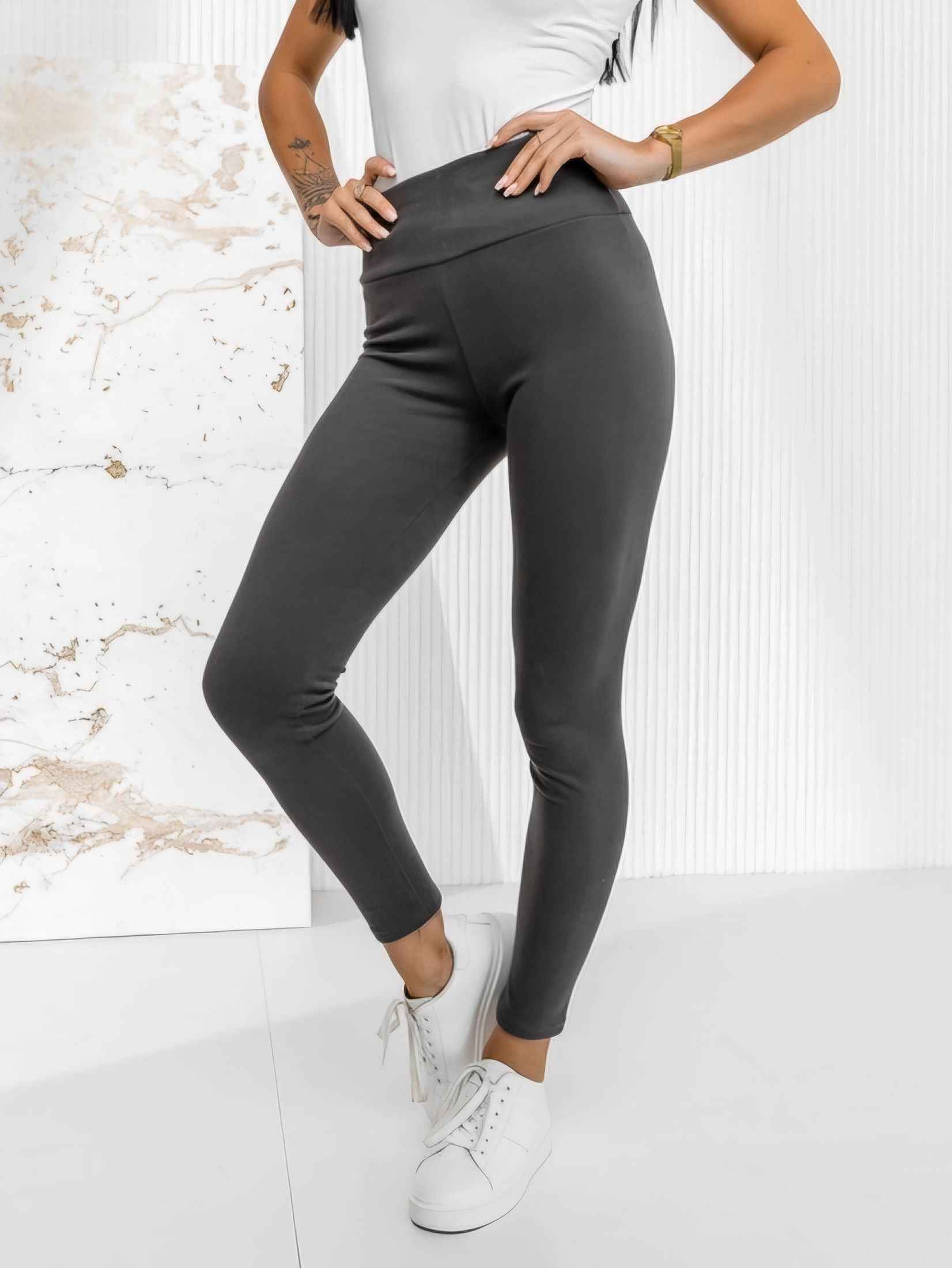 Bibi - bambusové středně zateplené legíny - šedá, velikosti od S do 2XL