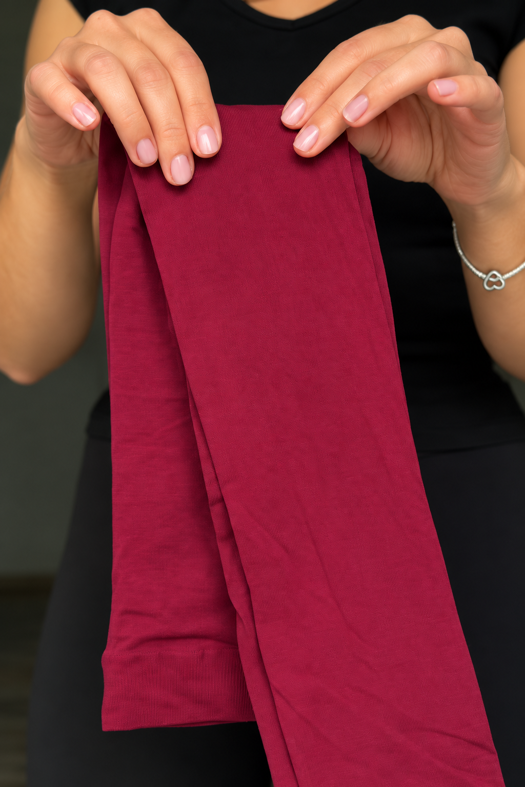 KARA - hladké punčocháče z mikrovlákna - 60 DEN, burgundy, velikosti S až XL