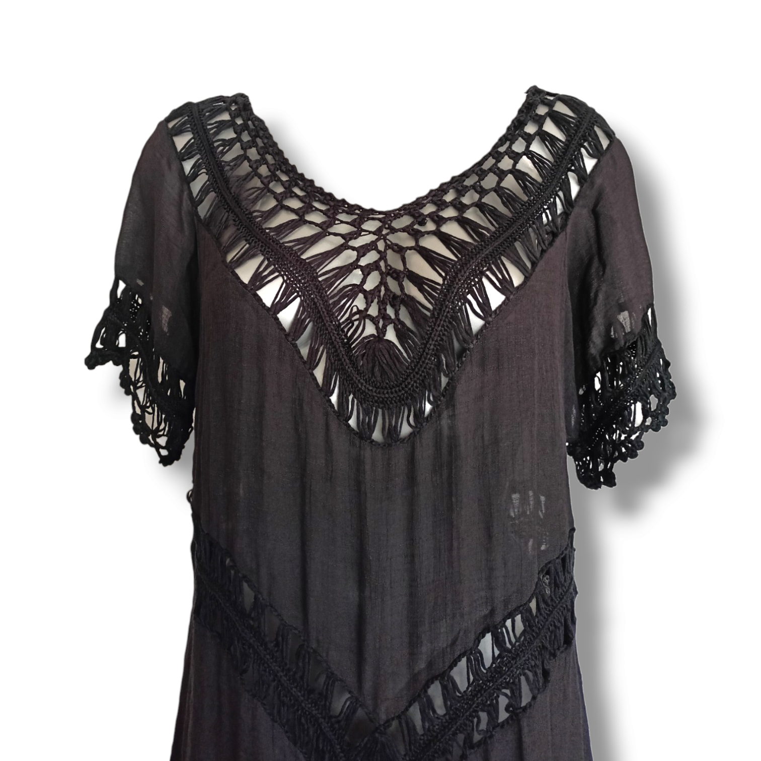 Černá boho tunika Scarlett
