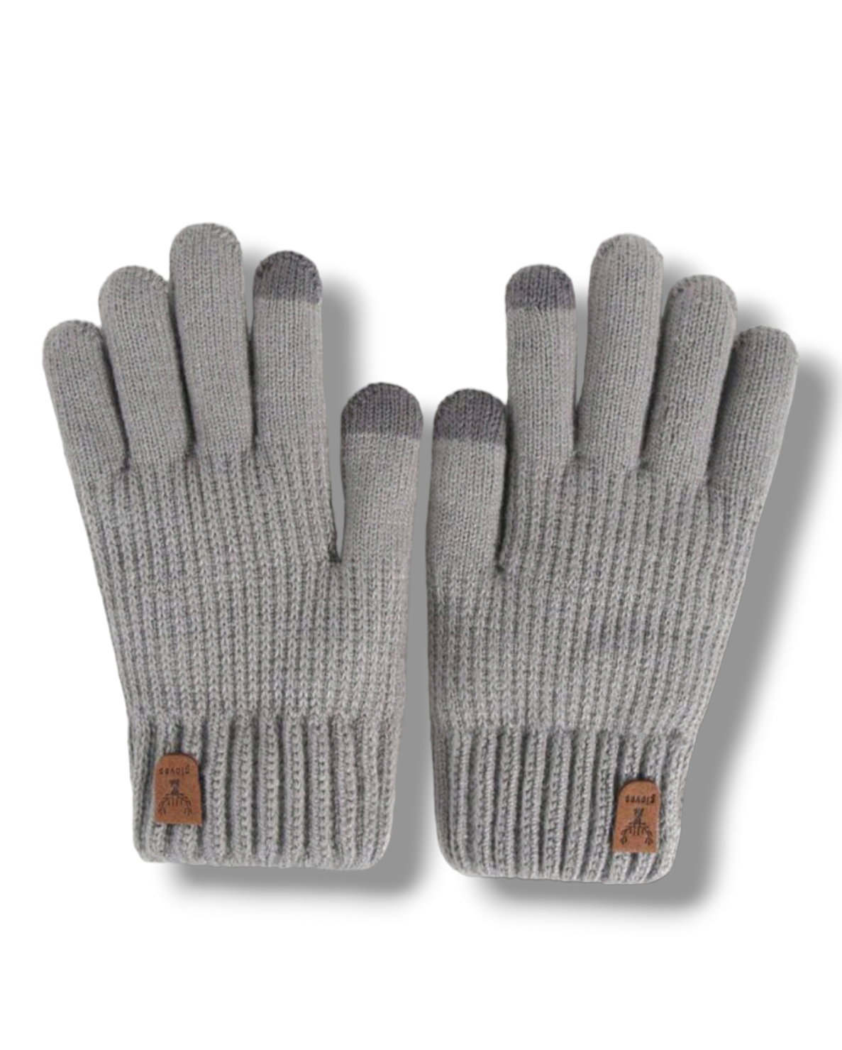 UNISEX zateplené prstové rukavice hladké - šedé