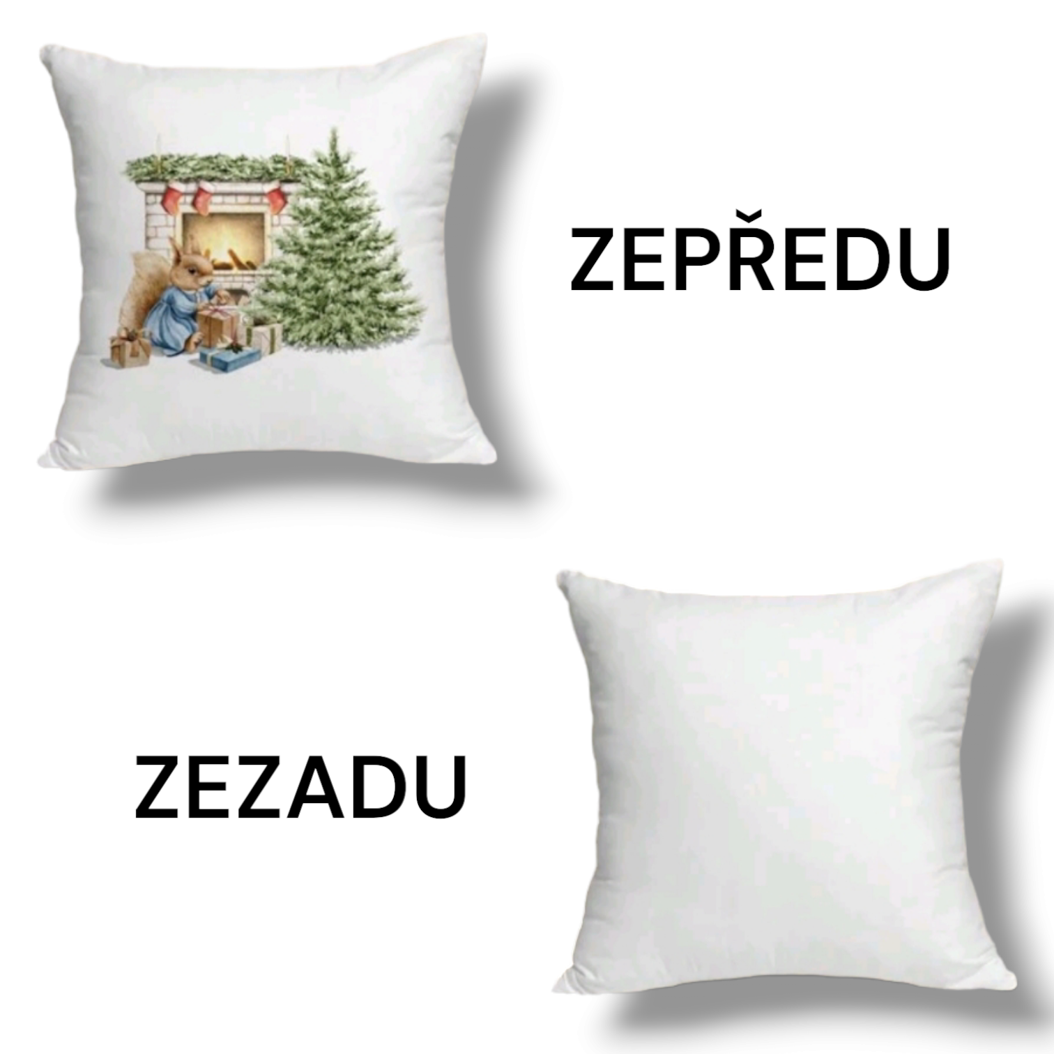 Vánoční povlak na polštář - Veverka