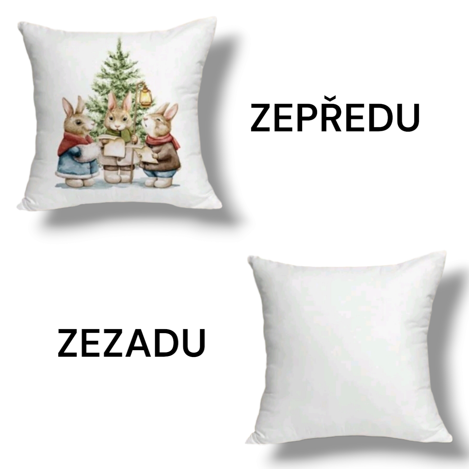 Vánoční povlak na polštář - Králíci