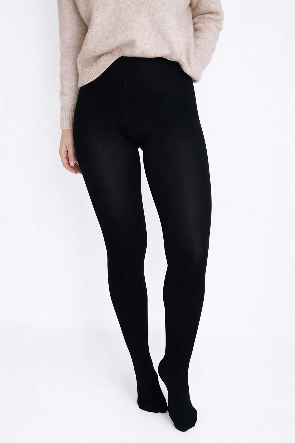 Laura - dámské černé TERMO punčocháče, velikost 2XL/3XL