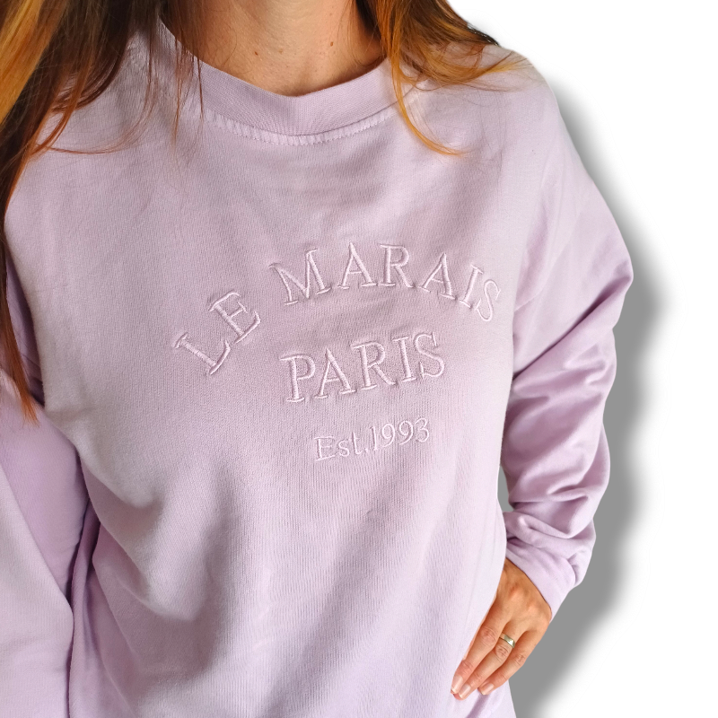 LE MARAIS PARIS - mikina - lila, sedne do XL