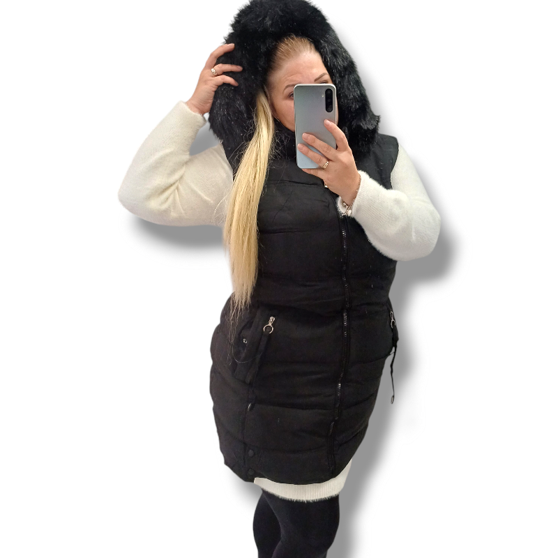 GRACE - PLUS SIZE vesta - černá, velikost 48