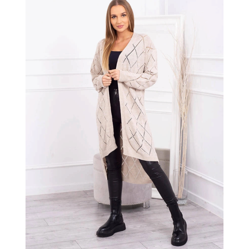 Penelope - pletený kardigan - béžová, sedne do XL