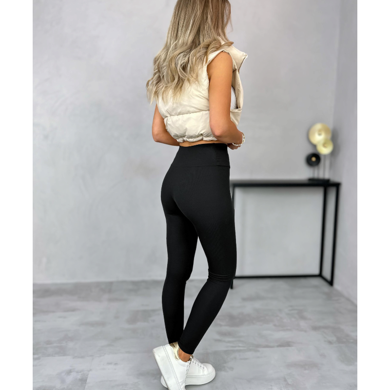 Diana - bambusové zateplené legíny - černé, velikosti od S do 2XL