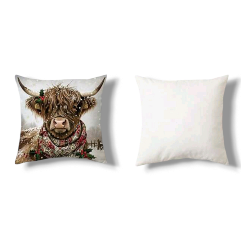 Vánoční povlak na polštář - MERRY MOO