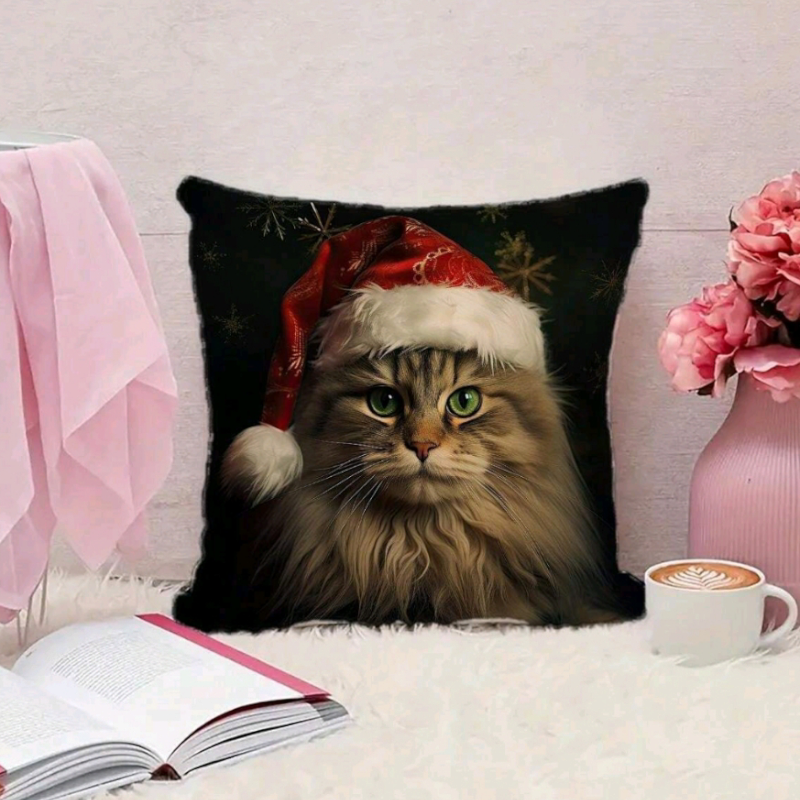 Vánoční povlak na polštář - MERRY MEOW
