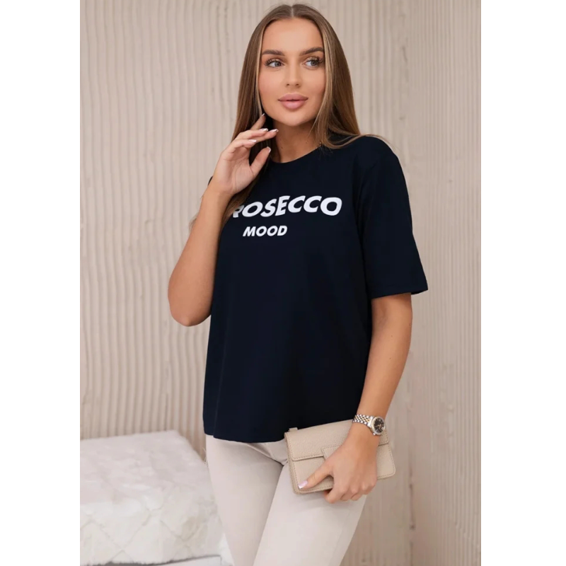 Tričko PROSECCO MOOD - černá, velikost sedne L