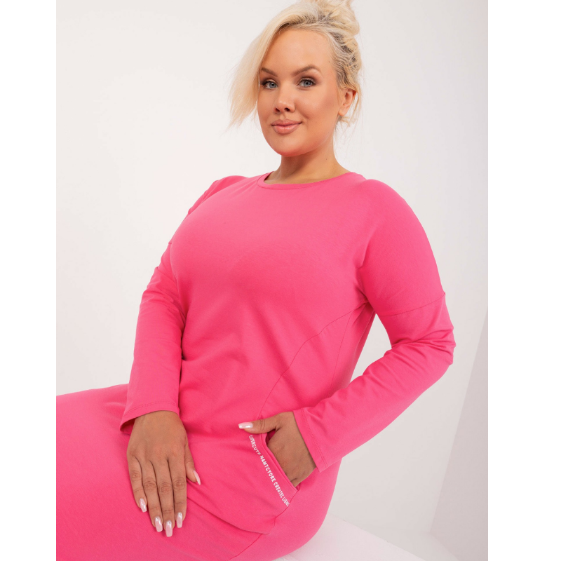 CYNTHIA - PLUS SIZE šaty - růžová, velikost sedne do 46