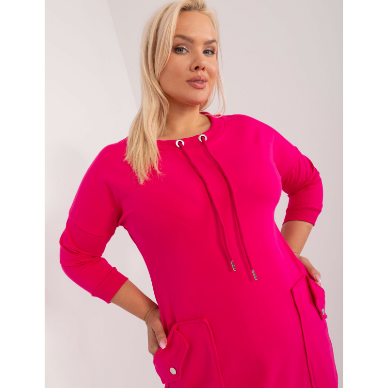 EMORY - PLUS SIZE šaty - fuchsiová, sedne do velikosti 46