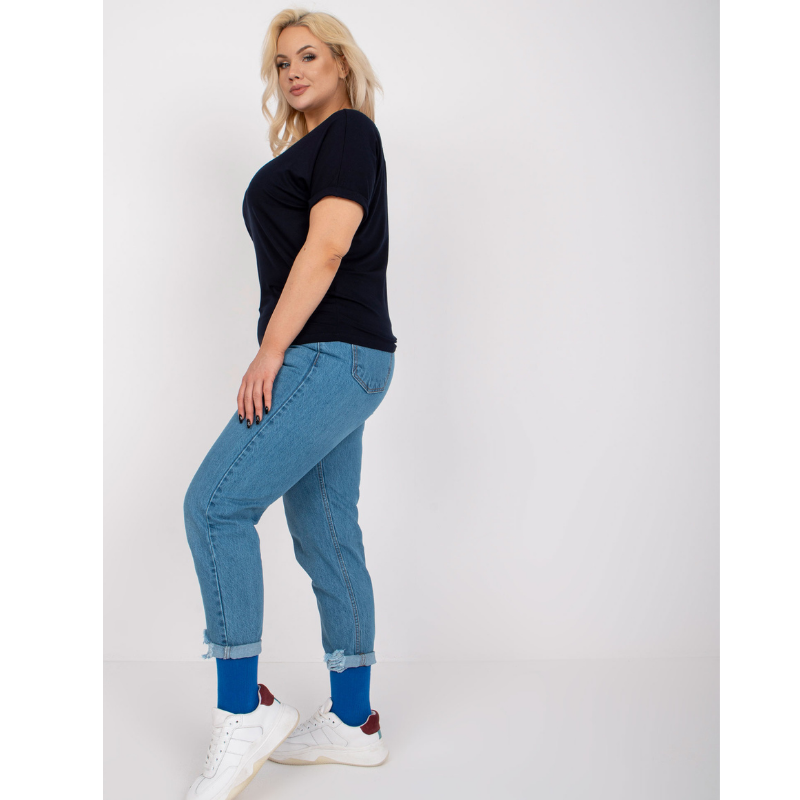 ALENA - PLUS SIZE tričko - tmavě modrá, velikost sedne do 44