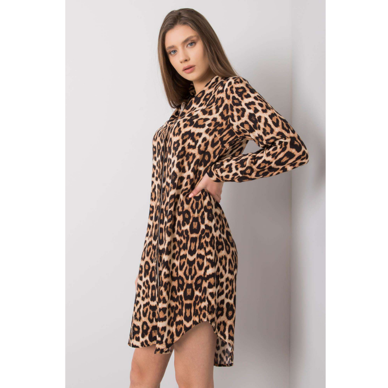 DEBORA - košilové šaty - leopard, velikost L (40)