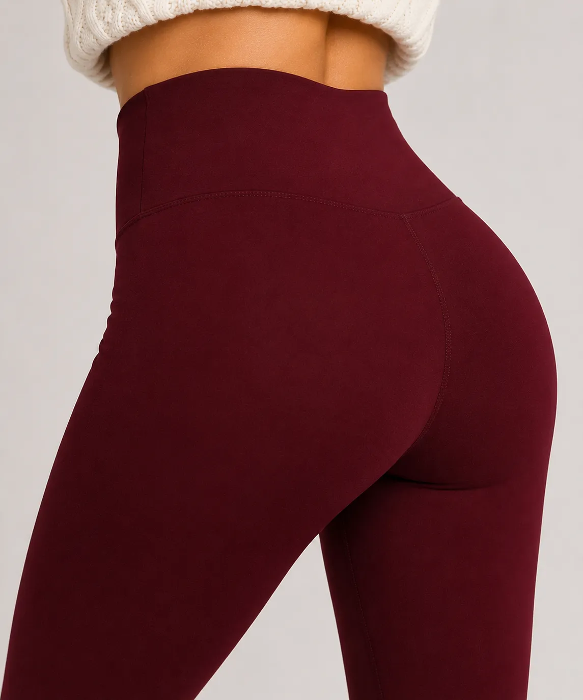 Velvetky TERMO - bambusové středně zateplené legíny - burgundy, velikosti od S do 6XL