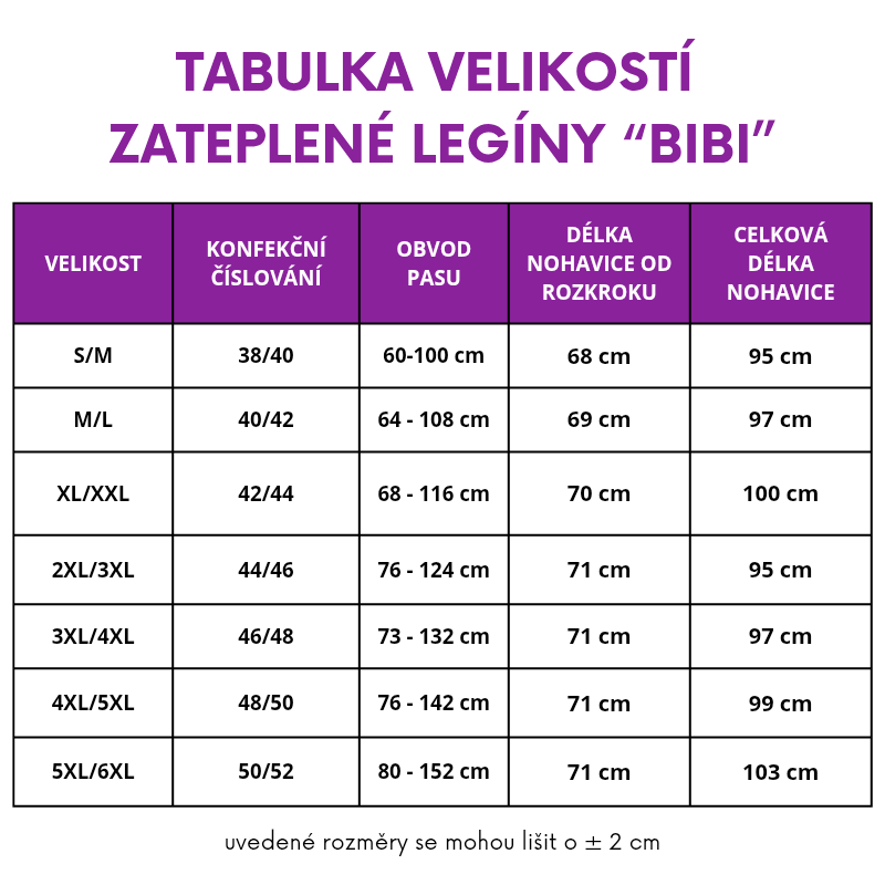 Bibi - bambusové středně zateplené legíny - čokoládová, velikost 2XL/3XL
