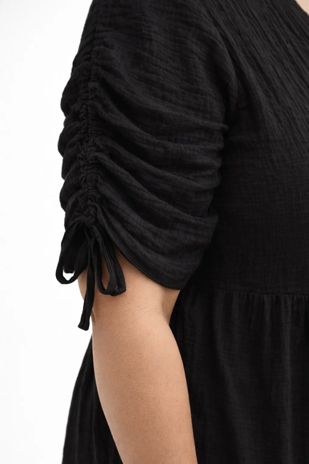 LIANA - PLUS SIZE mušelínové šaty - černá třešeň, sednou do velikosti 50